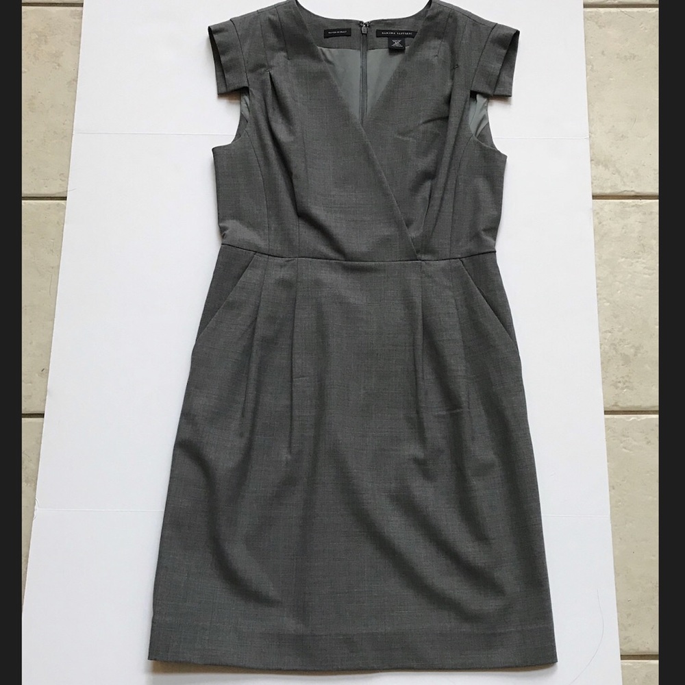 Banana Republic Gray Stretch Wool Sheath Dress 8P